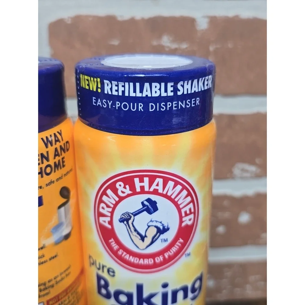 Arm & Hammer Pure Baking Soda, 12 Oz Shake/Spoon Option Pack of 4 New, Free Ship